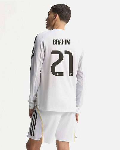 Camiseta de manga comprida 1ª Real Madrid 2025/2026 Autêntica Brahim