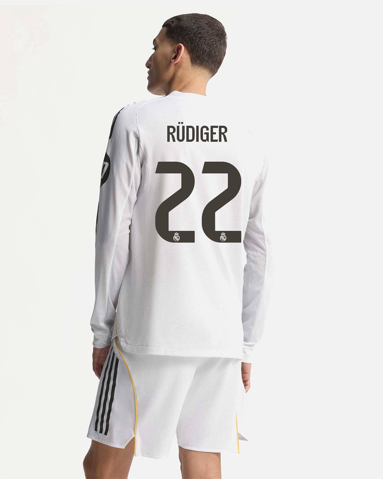 Camisola de manga comprida 1ª Real Madrid 2025/2026 Autêntica Rüdiger - Fútbol Factory