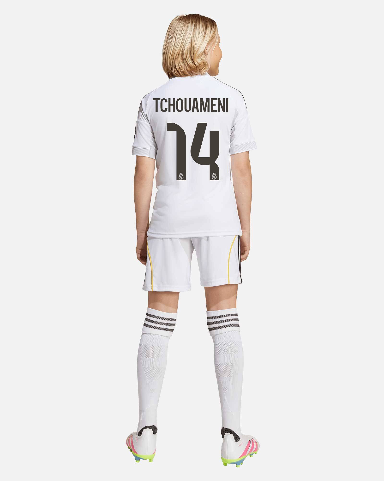 Conjunto 1ª Real Madrid 2025/2026 Tchouameni - Fútbol Factory