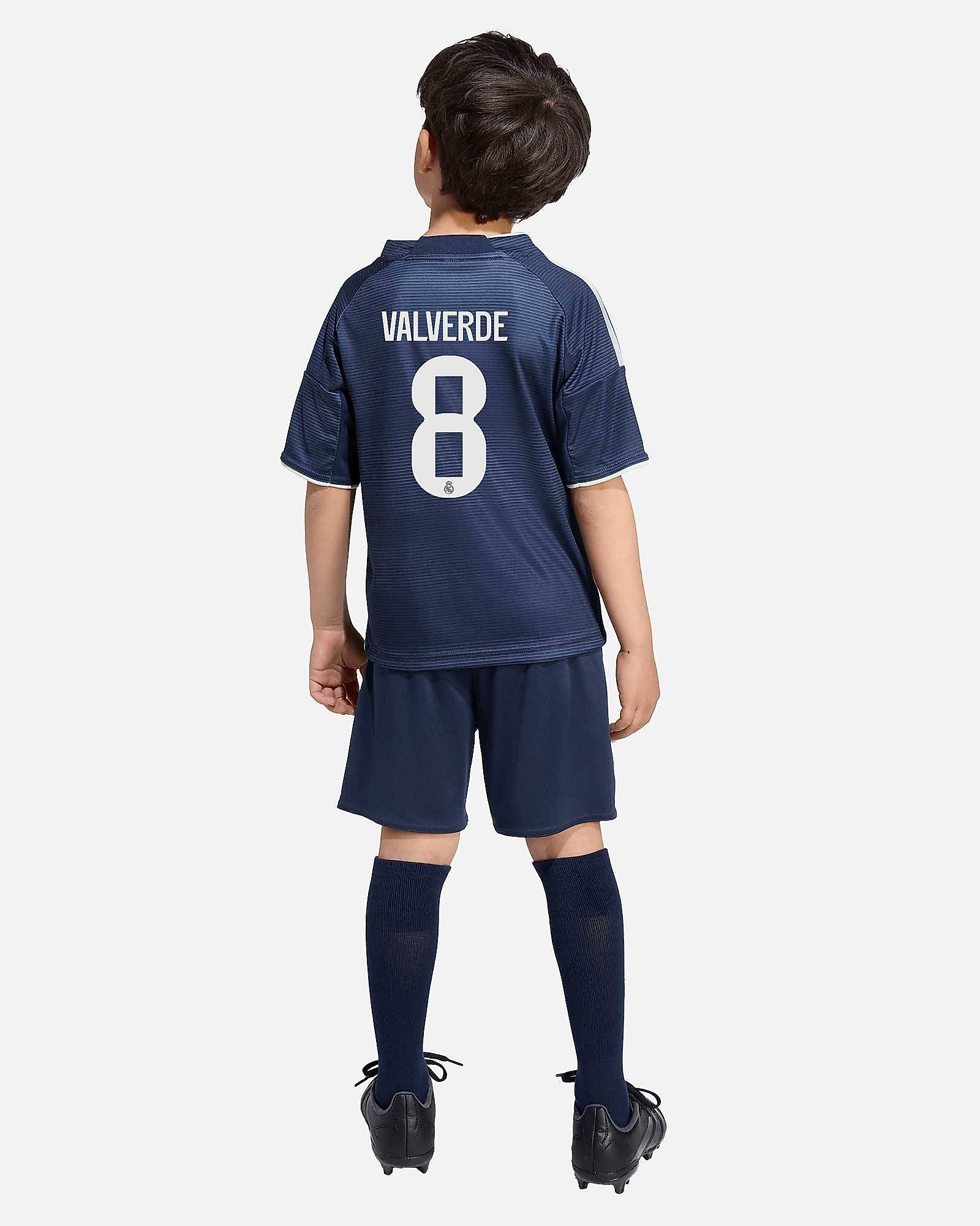 Mini conjunto 2ª Real Madrid 2025/2026 Valverde Mini conjunto 2ª Real Madrid 2025/2026 Valverde - Fútbol Factory