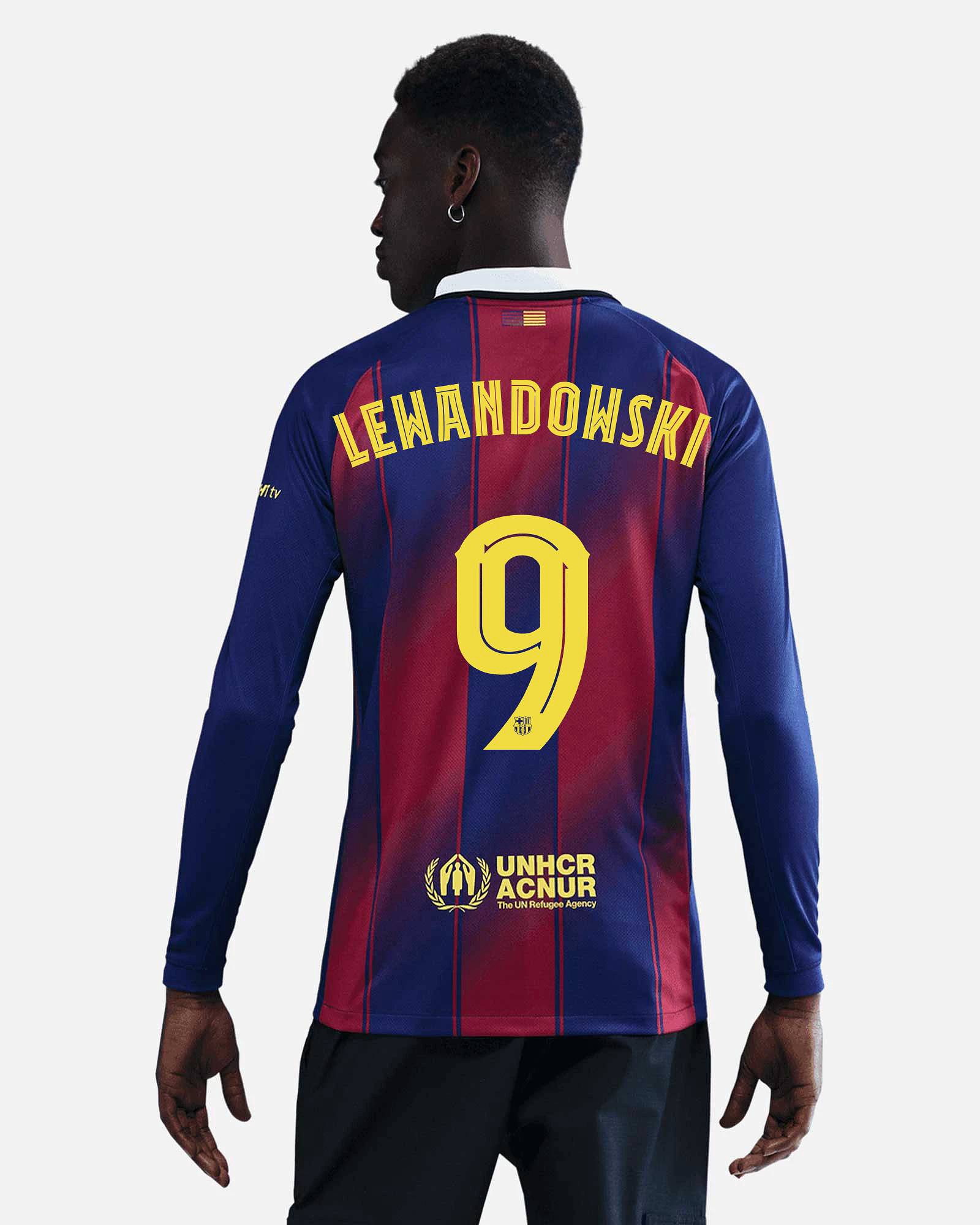 Camiseta manga larga 1ª FC Barcelona 2025/2026  Lewandowski - Fútbol Factory