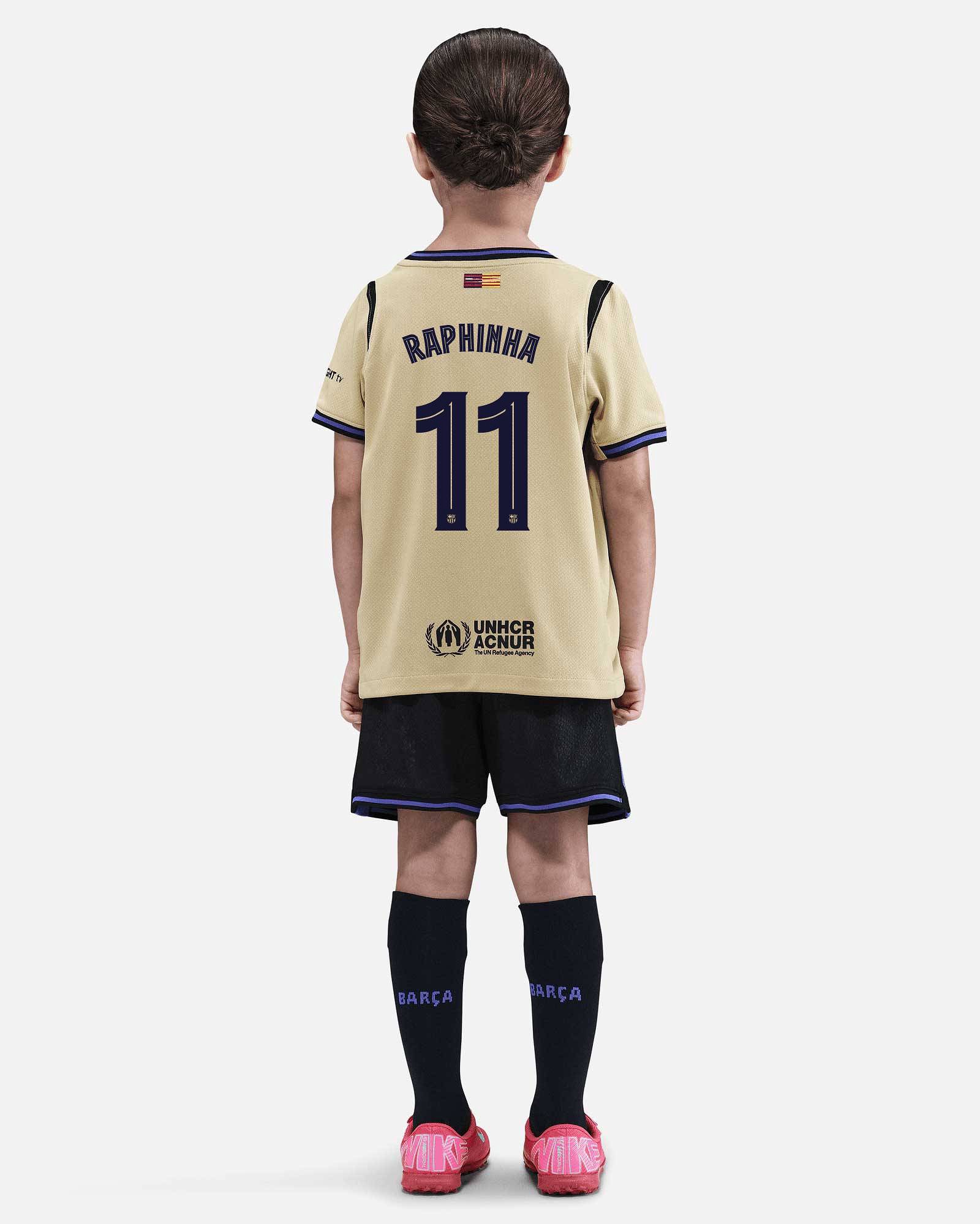 Mini conjunto 2ª FC Barcelona 2025/2026 ft. Kobe Raphinha - Fútbol Factory