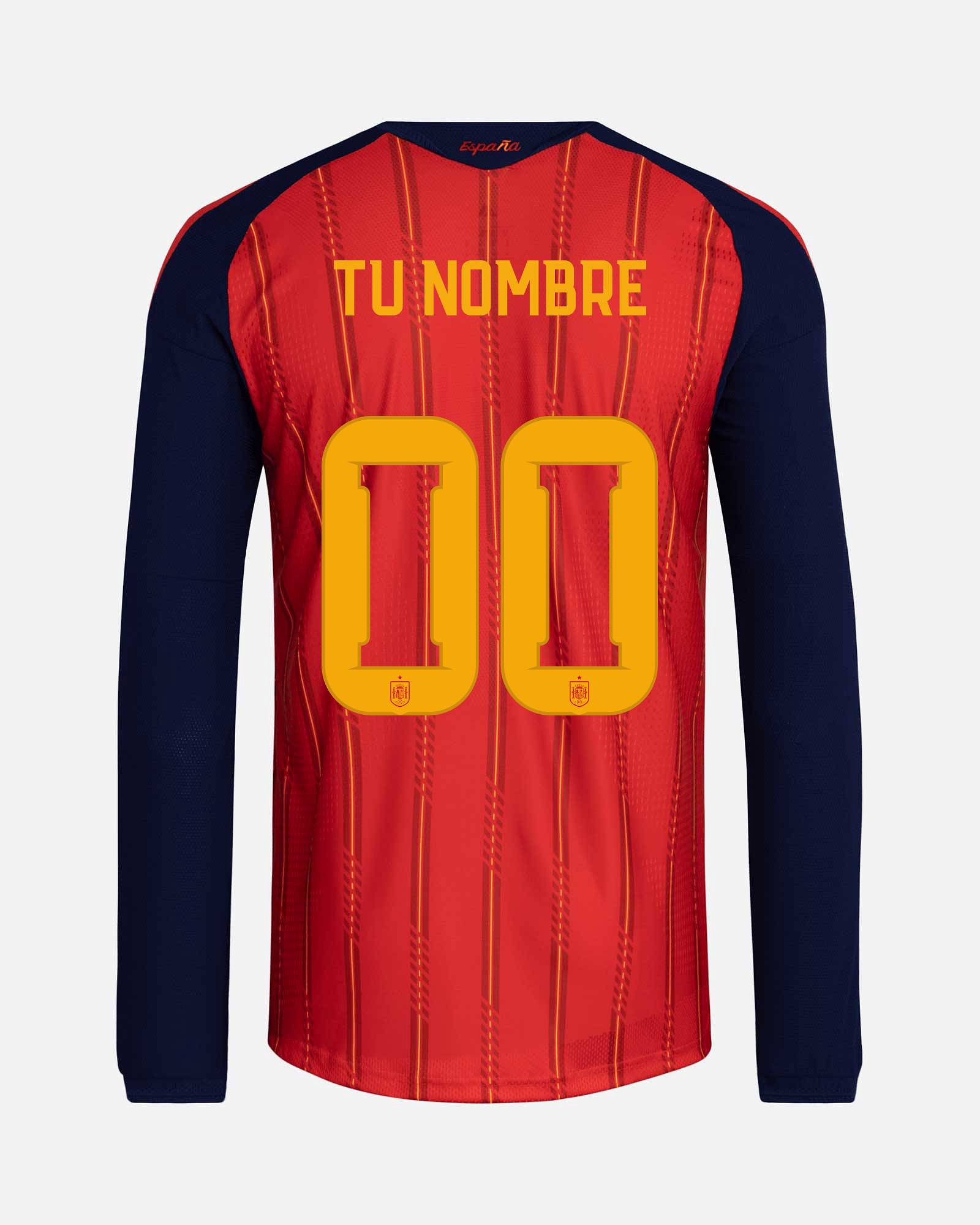 Camiseta manga larga 1ª España Mundial 2026 Authentic Personalizado Camiseta manga larga 1ª España Mundial 2026 Authentic Personalizado - Fútbol Factory