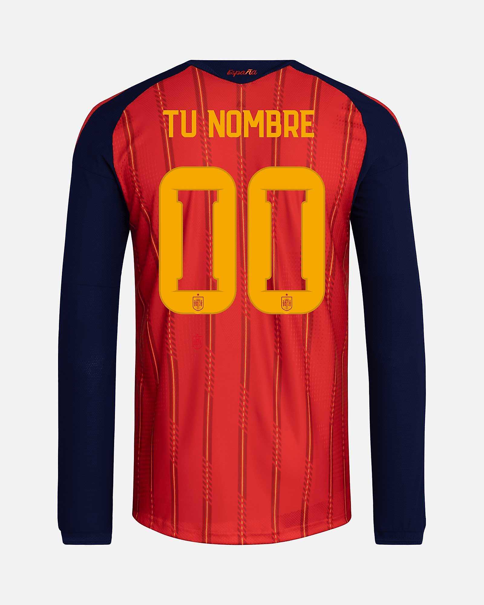 Camiseta manga larga 1ª España Mundial 2026 Authentic Personalizado - Fútbol Factory