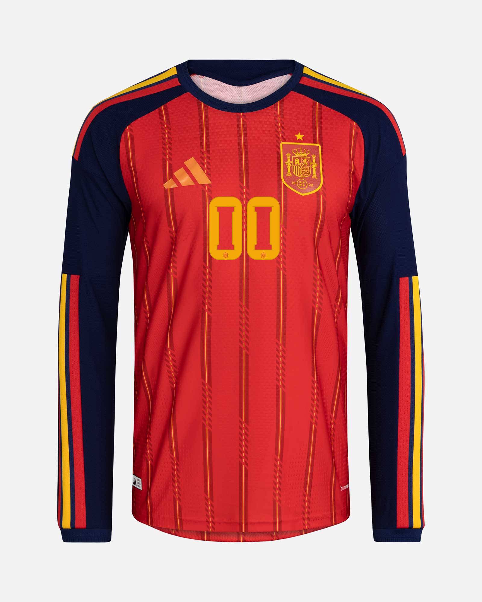 Camiseta manga larga 1ª España Mundial 2026 Authentic Personalizado Camiseta manga larga 1ª España Mundial 2026 Authentic Personalizado - Fútbol Factory