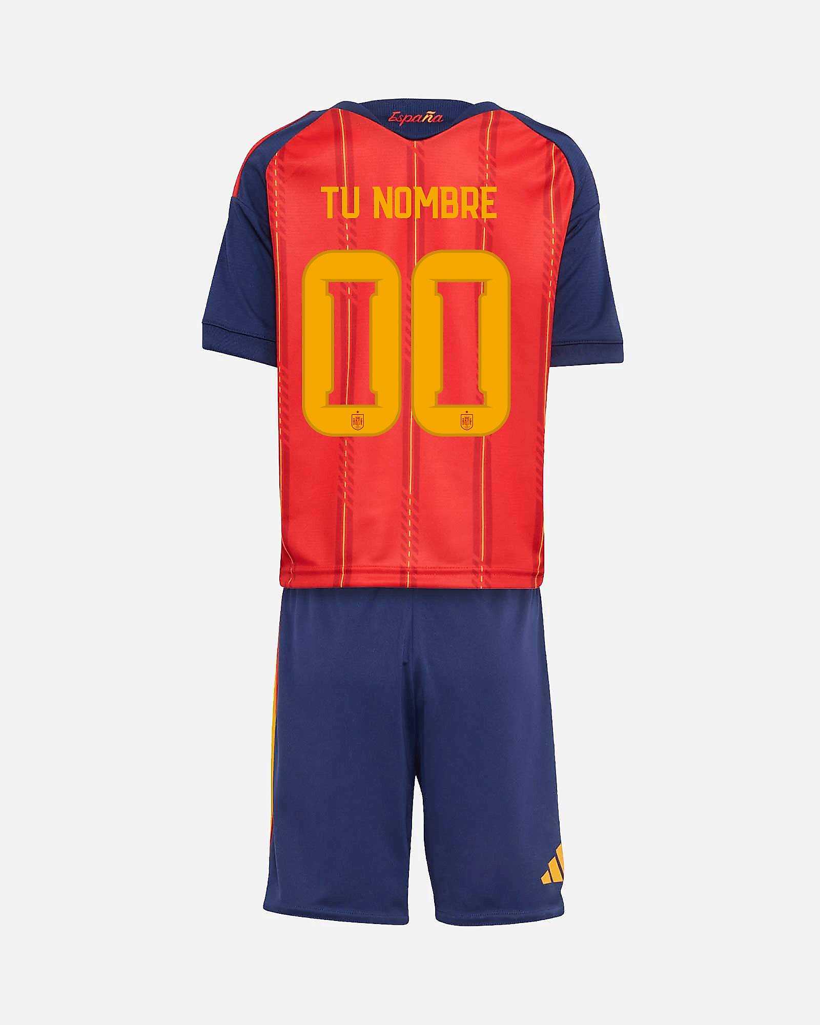 Mini conjunto 1ª Espanha Mundial 2026 Personalizado - Fútbol Factory