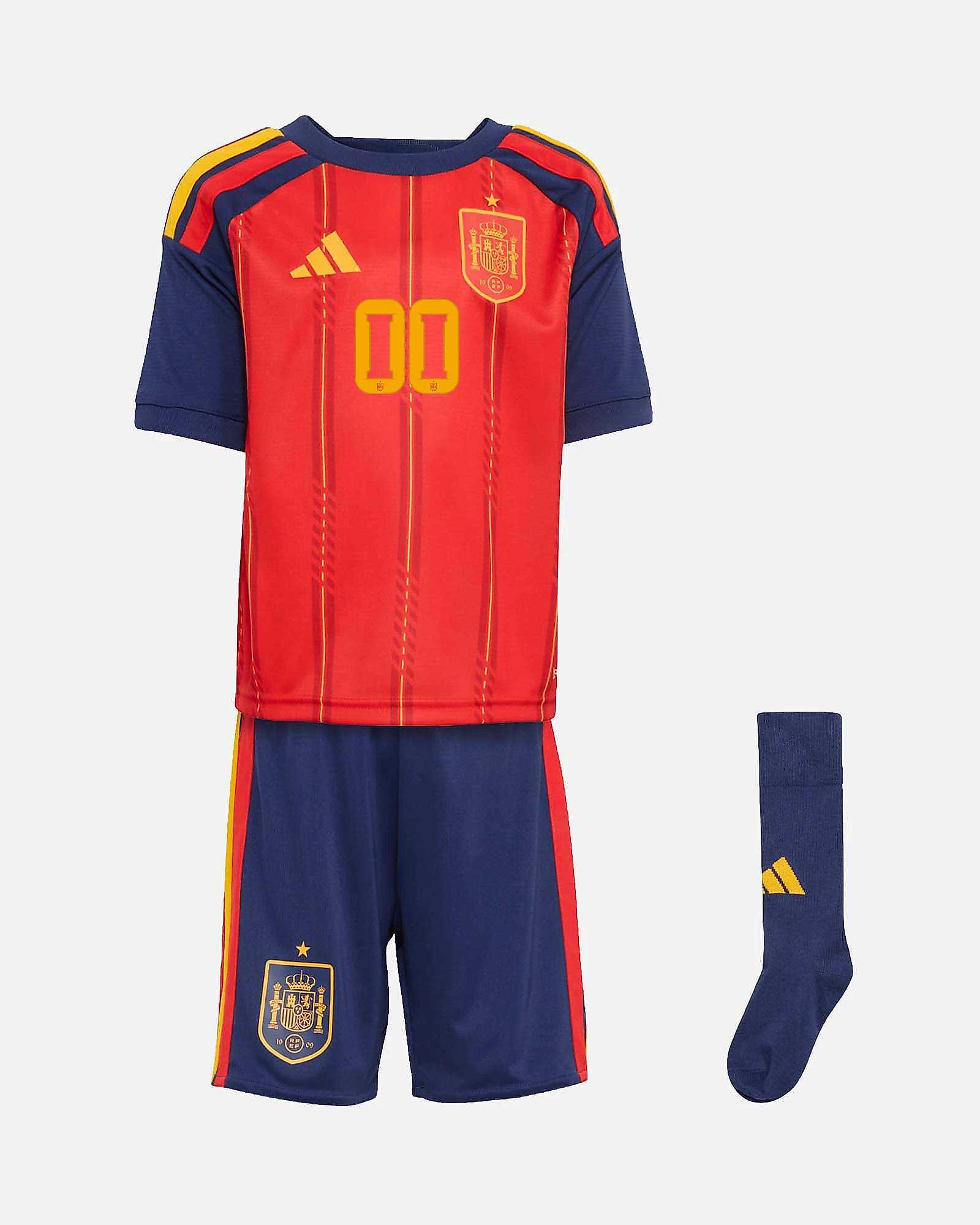 Mini conjunto 1ª Espanha Mundial 2026 Personalizado - Fútbol Factory