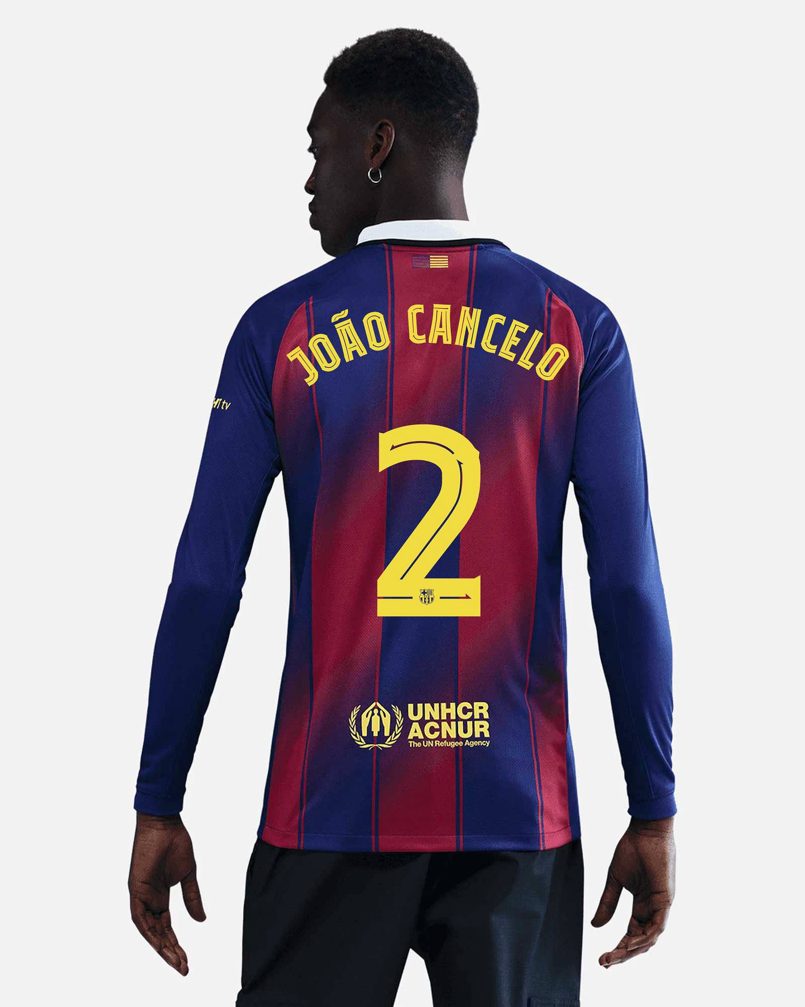 Camiseta manga larga 1ª FC Barcelona 2025/2026  João Cancelo - Fútbol Factory