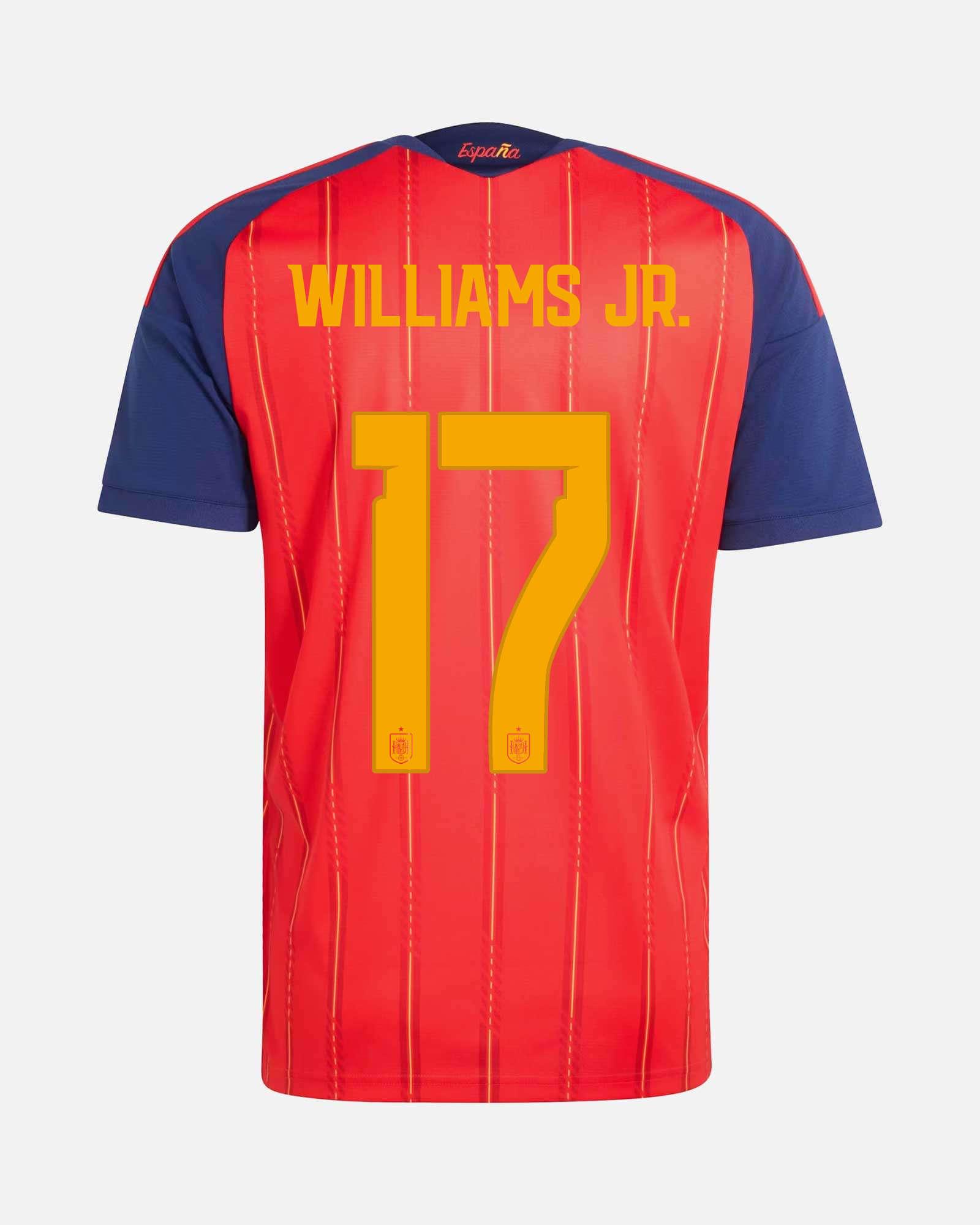 Camiseta 1ª España Mundial 2026 2ª Estrella Williams Jr. Camiseta 1ª España Mundial 2026 2ª Estrella Williams Jr. - Fútbol Factory